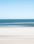 Abstract beach scene with blurred motion blue and yellow lines