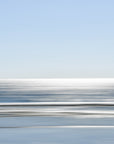 Abstract seascape with horizontal lines on a blue background and glistening waters