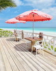 pink umbrellas, Harbour Island, bahamas