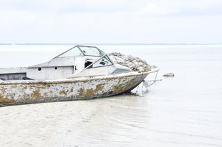 beached in the bay, Harbour Island, Eleuthera, Bahamas
