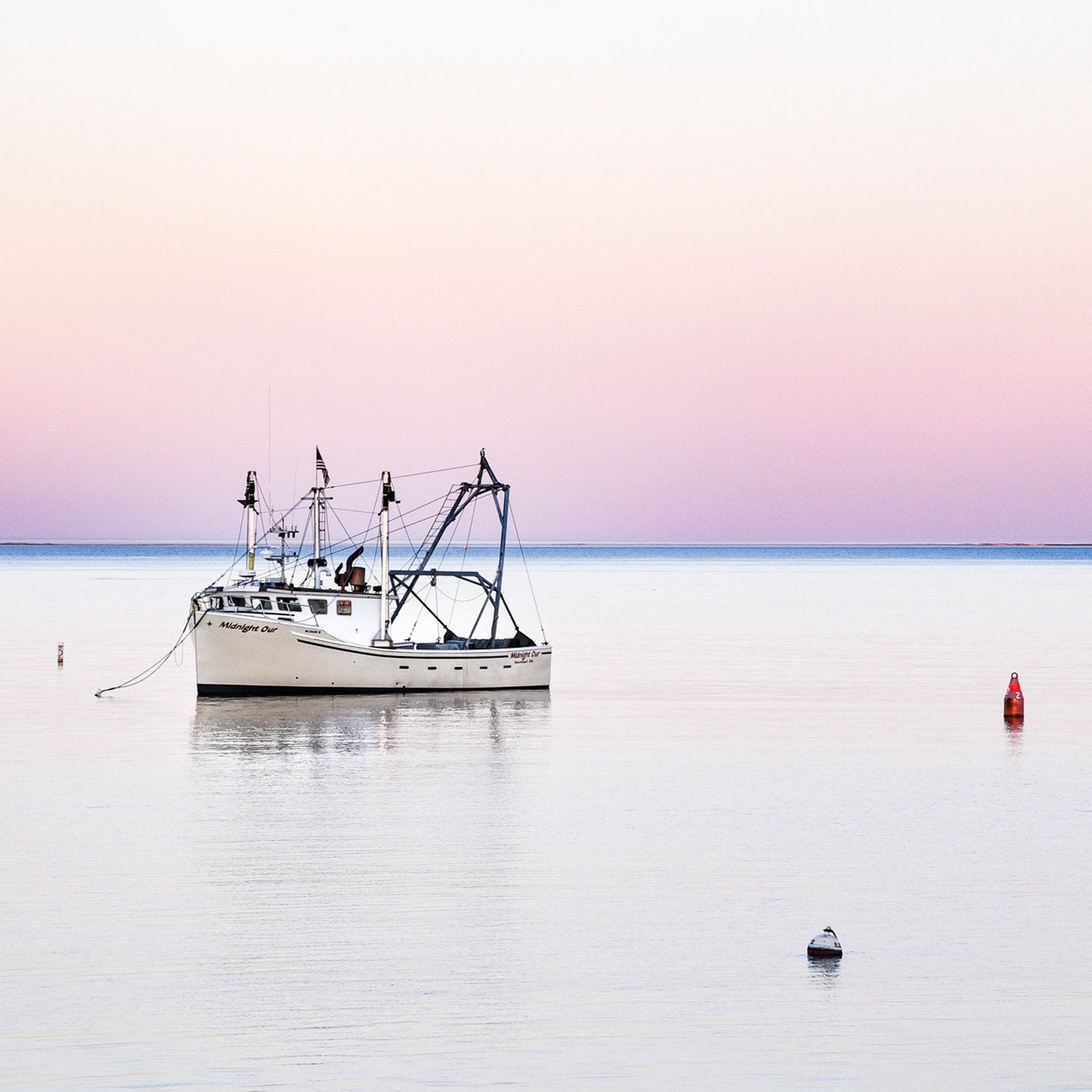 fishing boat at sunset, wychmere harbor, cape cod by Sarah Dasco