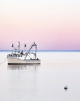 fishing boat at sunset, wychmere harbor, cape cod by Sarah Dasco