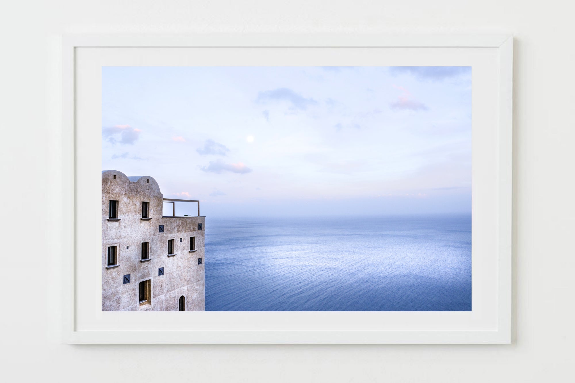 sunset over Monastero Santa Rosa, photograph of concha dei marini, Italy