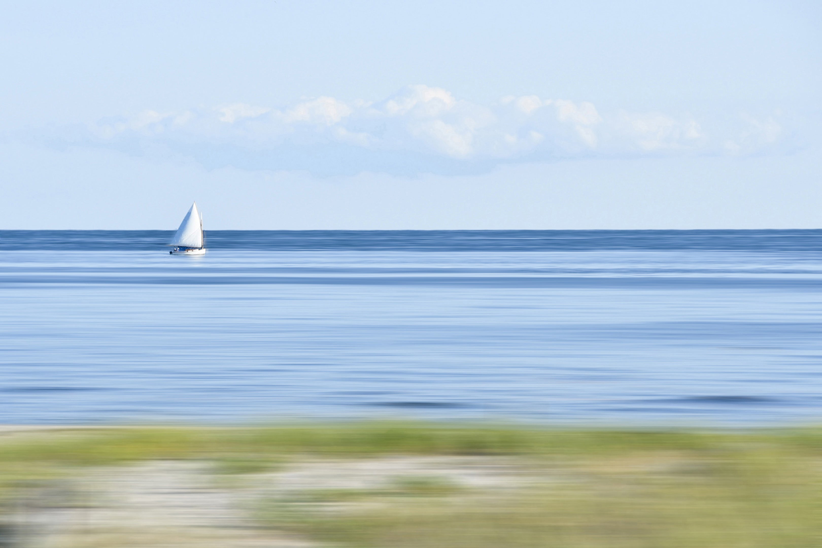 solo sail - Sailboat nautical photograph, Cape Cod – Sarah Dasco