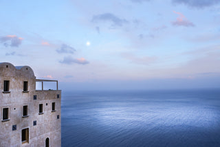 sunset over monastero, photograph of concha dei marini, Italy