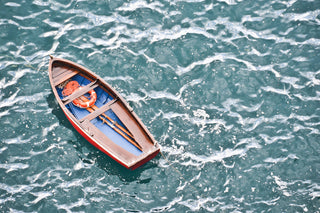 la barca - red boat from hotel Santa Caterina on the Amalfi Coast