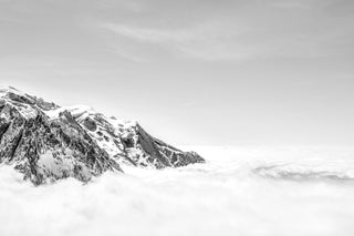rise above -French Alps black and white photographrise above - Chamonix and Mont Blanc in French Alps photograph