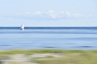 solo sail - Sailboat nautical photograph, Cape Cod